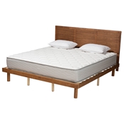 Baxton Studio Daina Mid-Century Modern Ash Walnut Finished Wood King Size Platform Bed
